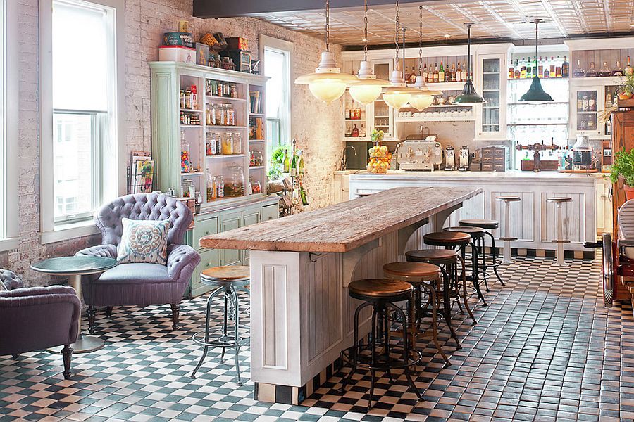 Bebas gunakan palet warna pada desain dapur shabby chic