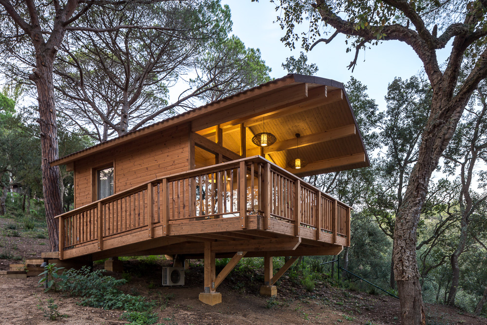 desain rumah kayu di hutan